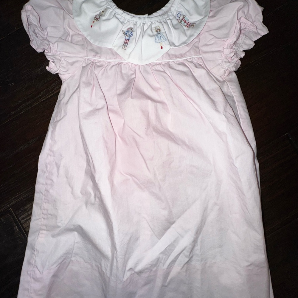 KREWE Pink Kids Dress with Embroidered Collar